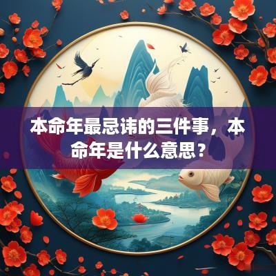 本命年最忌讳的三件事，本命年是什么意思？