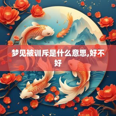 梦见被训斥是什么意思,好不好
