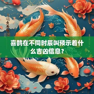 喜鹊在不同时辰叫预示着什么吉凶信息？