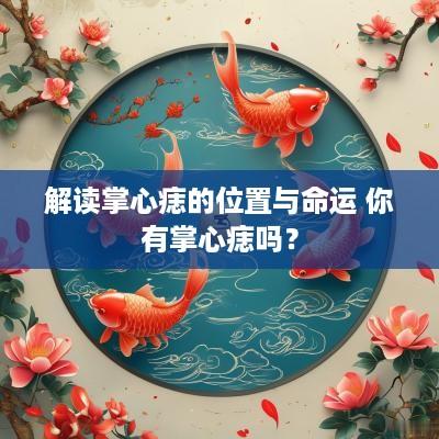 解读掌心痣的位置与命运 你有掌心痣吗？