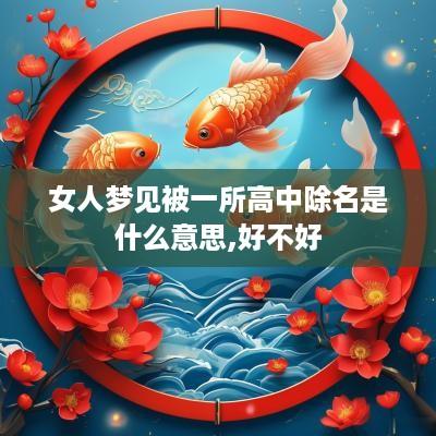 女人梦见被一所高中除名是什么意思,好不好