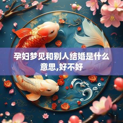 孕妇梦见和别人结婚是什么意思,好不好
