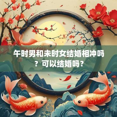 午时男和未时女结婚相冲吗？可以结婚吗？