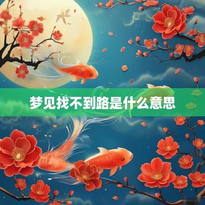 梦见找不到路是什么意思
