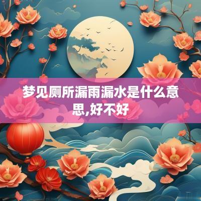 梦见厕所漏雨漏水是什么意思,好不好