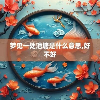 梦见一处池塘是什么意思,好不好
