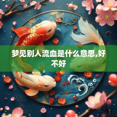 梦见别人流血是什么意思,好不好