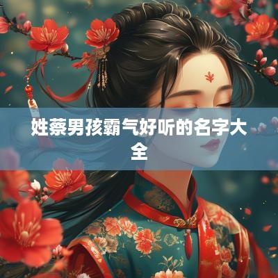 姓蔡男孩霸气好听的名字大全