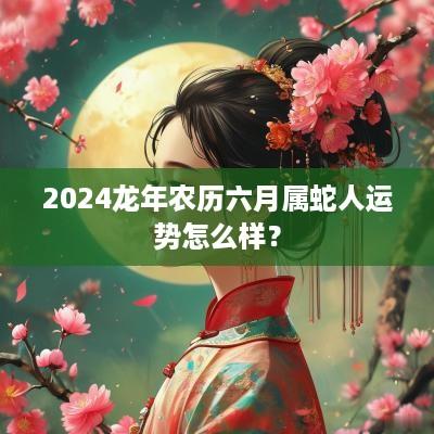 2025蛇年农历六月属蛇人运势怎么样？
