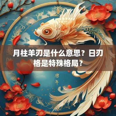 月柱羊刃是什么意思？日刃格是特殊格局？