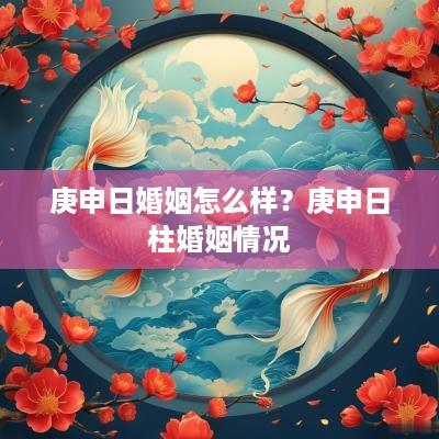 庚申日婚姻怎么样？庚申日柱婚姻情况