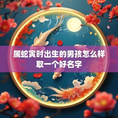 属蛇寅时出生的男孩怎么样取一个好名字