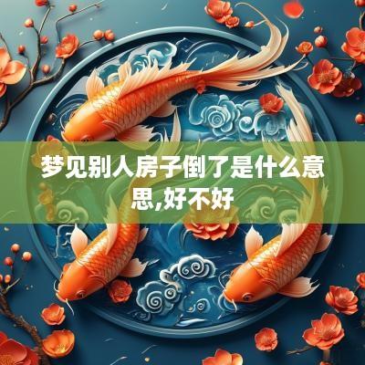 梦见别人房子倒了是什么意思,好不好