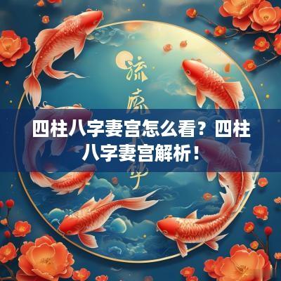 四柱八字妻宫怎么看？四柱八字妻宫解析！