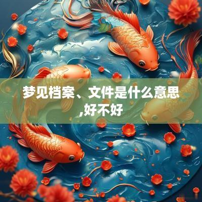 梦见档案、文件是什么意思,好不好