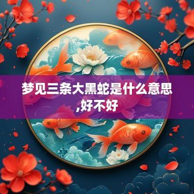 梦见三条大黑蛇是什么意思,好不好