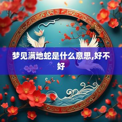 梦见满地蛇是什么意思,好不好