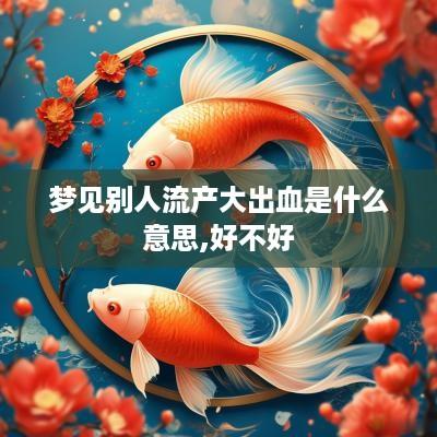 梦见别人流产大出血是什么意思,好不好