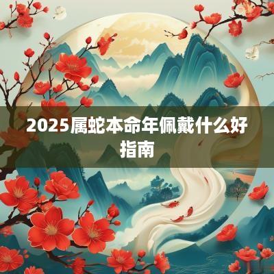 2025属蛇本命年佩戴什么好指南