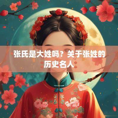 张氏是大姓吗？关于张姓的历史名人