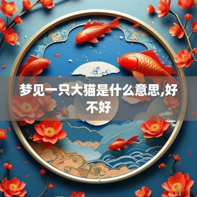 梦见一只大猫是什么意思,好不好