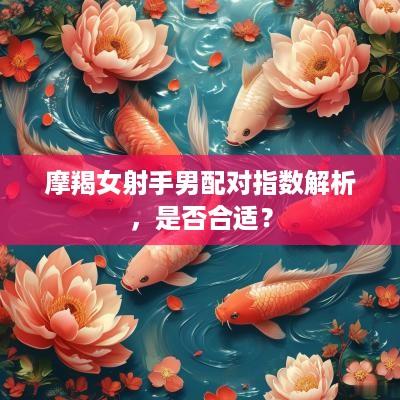 摩羯女射手男配对指数解析，是否合适？