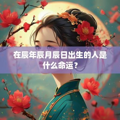 在辰年辰月辰日出生的人是什么命运？