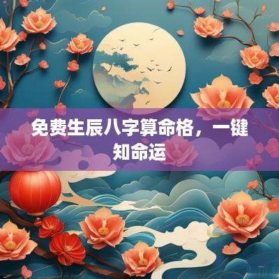 免费生辰八字算命格，一键知命运