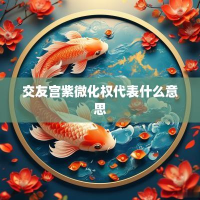 交友宫紫微化权代表什么意思