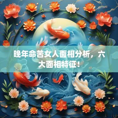 晚年命苦女人面相分析，六大面相特征！