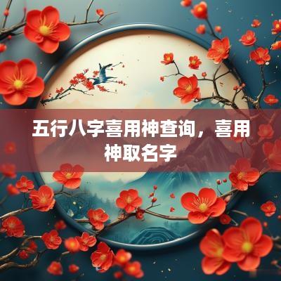 五行八字喜用神查询，喜用神取名字