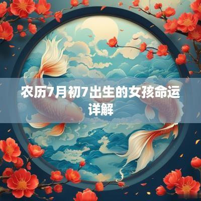 农历7月初7出生的女孩命运详解