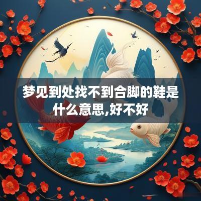 梦见到处找不到合脚的鞋是什么意思,好不好