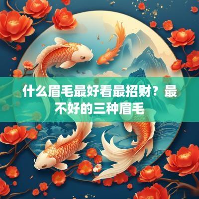 什么眉毛最好看最招财？最不好的三种眉毛