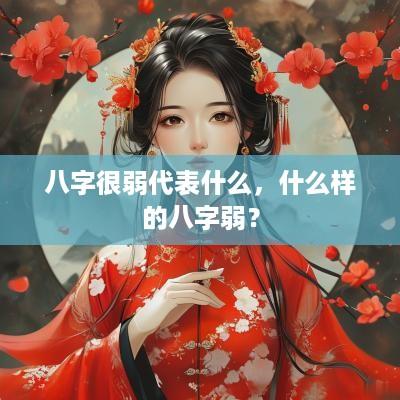 八字很弱代表什么，什么样的八字弱？