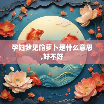 孕妇梦见偷萝卜是什么意思,好不好