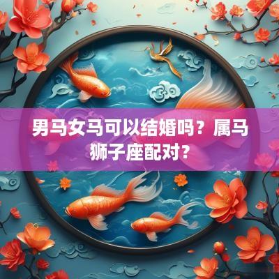 男马女马可以结婚吗？属马狮子座配对？
