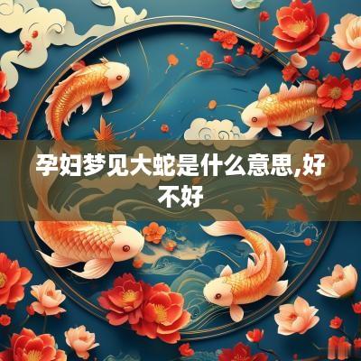 孕妇梦见大蛇是什么意思,好不好