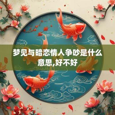 梦见与暗恋情人争吵是什么意思,好不好