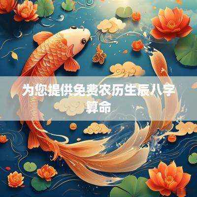 为您提供免费农历生辰八字算命