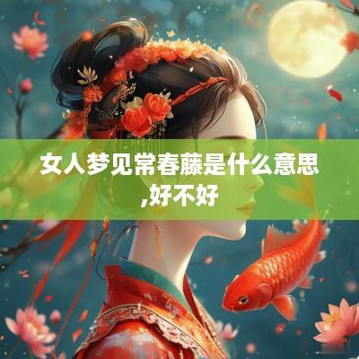 女人梦见常春藤是什么意思,好不好