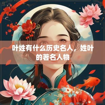 叶姓有什么历史名人，姓叶的著名人物