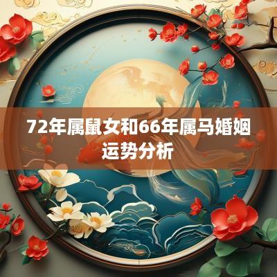 72年属鼠女和66年属马婚姻运势分析