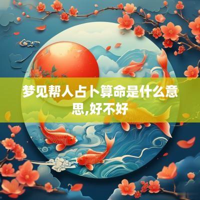 梦见帮人占卜算命是什么意思,好不好