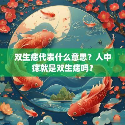 双生痣代表什么意思？人中痣就是双生痣吗？