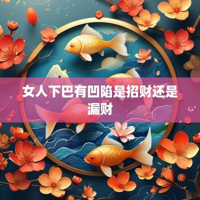 女人下巴有凹陷是招财还是漏财