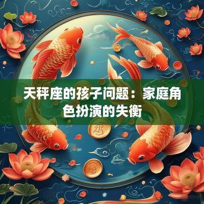 天秤座的孩子问题：家庭角色扮演的失衡