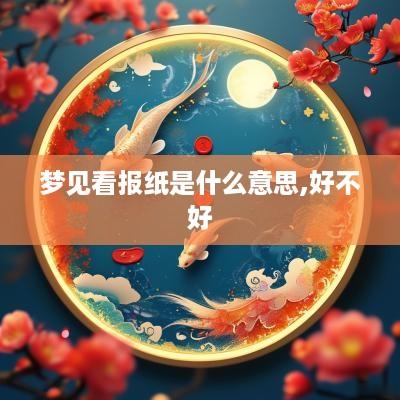 梦见看报纸是什么意思,好不好