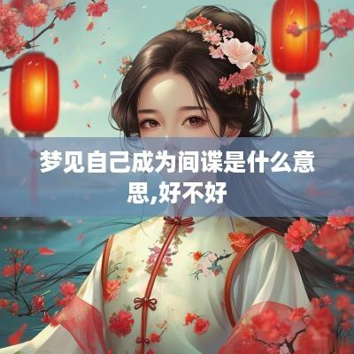 梦见自己成为间谍是什么意思,好不好