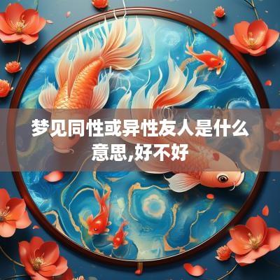 梦见同性或异性友人是什么意思,好不好
